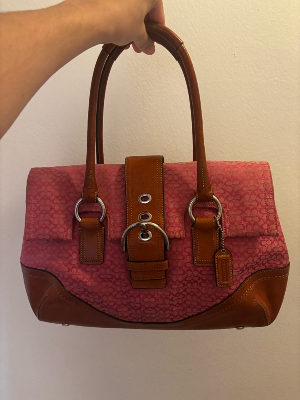 Coach Y2K SoHo Satchel Pink and Brown